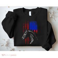 American Flag Horseback Riding Apparel Horse Sweatshirt thumb 2