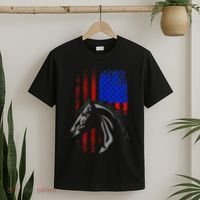 American Flag Horseback Riding Apparel Horse T-Shirt thumb 2