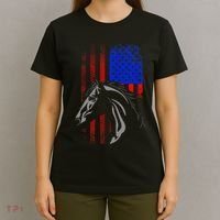 American Flag Horseback Riding Apparel Horse T-Shirt thumb 4