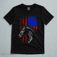 American Flag Horseback Riding Apparel Horse T-Shirt thumb 5