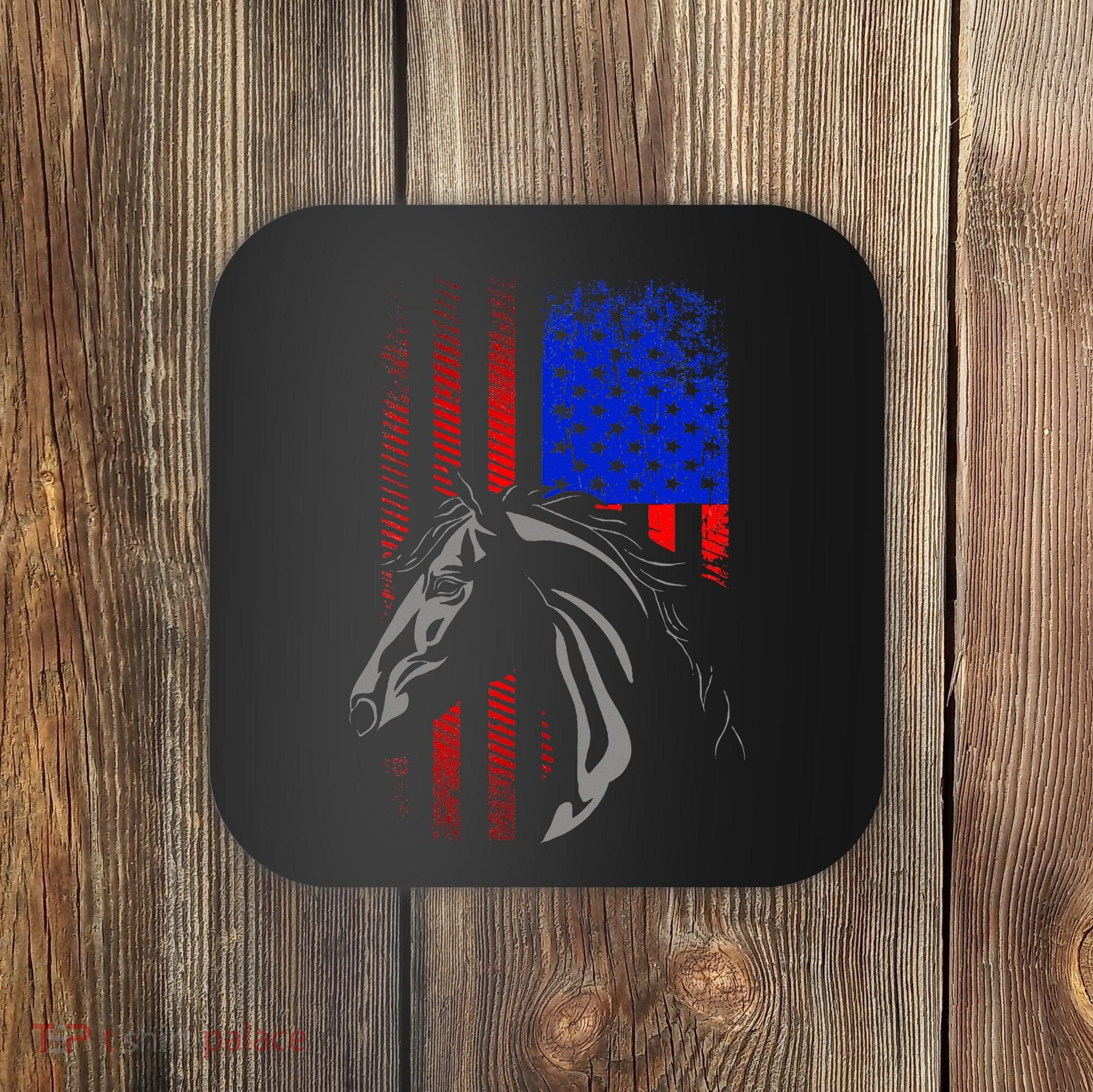 American Flag Horseback Riding Apparel Horse Coaster