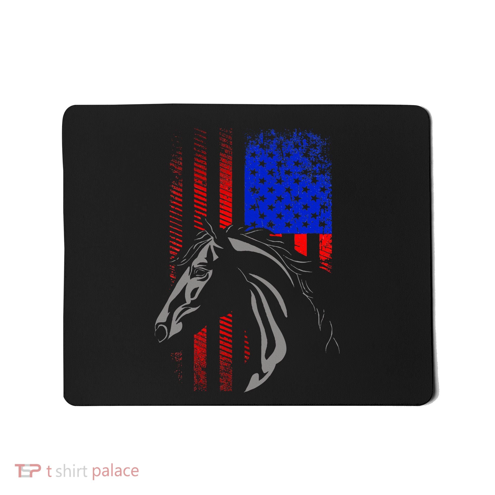 American Flag Horseback Riding Apparel Horse Mousepad
