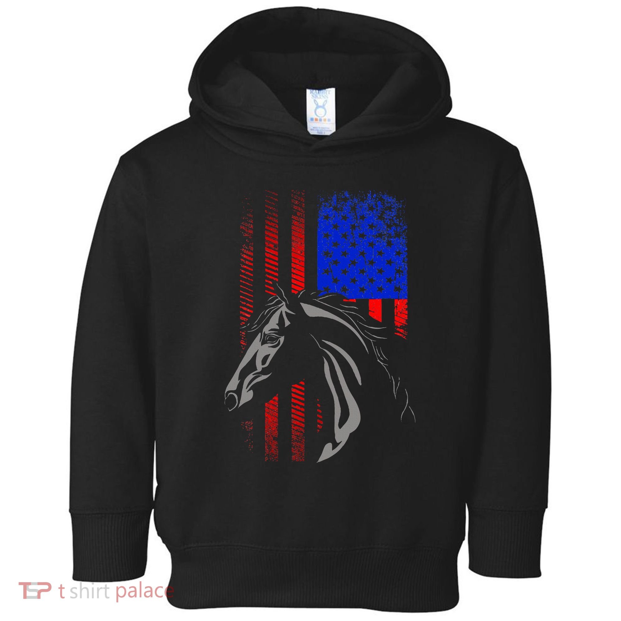 American Flag Horseback Riding Apparel Horse Toddler Hoodie