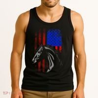 American Flag Horseback Riding Apparel Horse Tank Top thumb 3