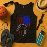 American Flag Horseback Riding Apparel Horse Tank Top thumb 4