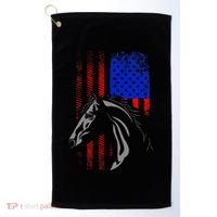 American Flag Horseback Riding Apparel Horse Golf Towel thumb 0