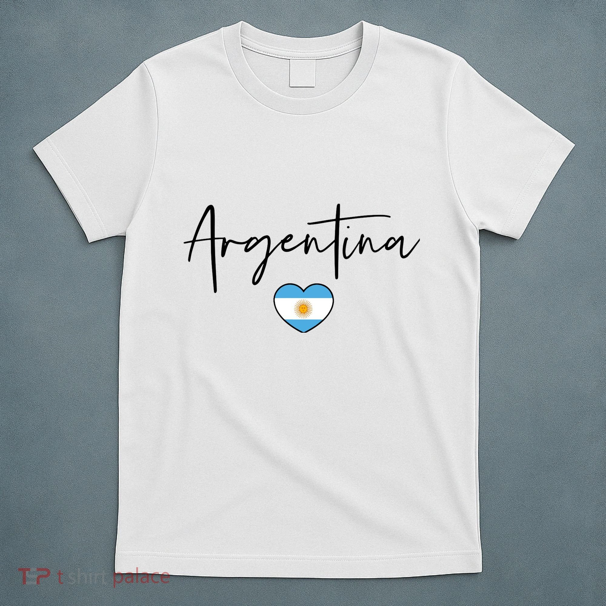 Argentina Flag Heart Argentina Soccer Proud South America T-Shirt