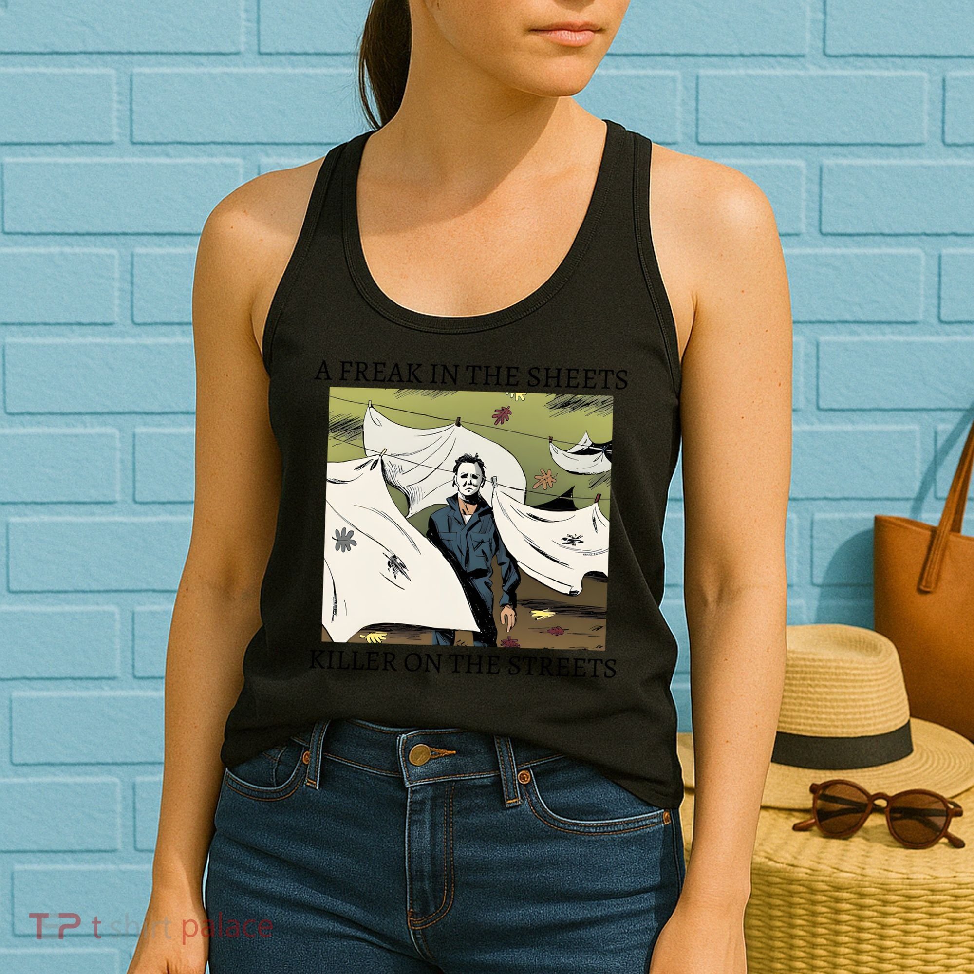 A Freak In The Sheets Killer On The Streets Halloween Women's Tank Top