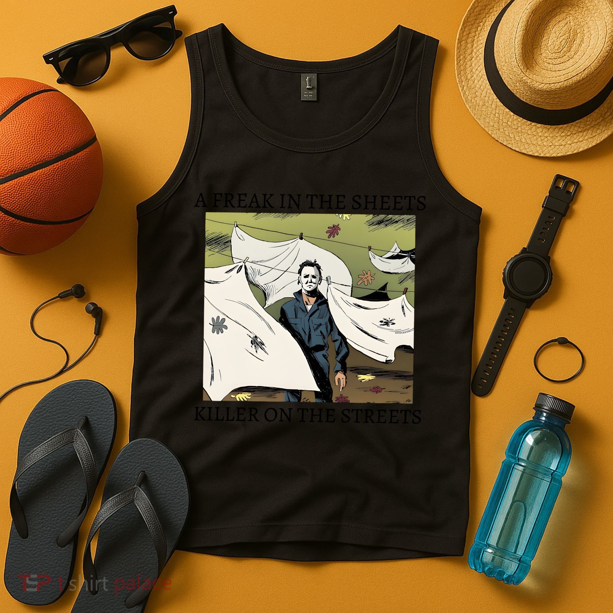 A Freak In The Sheets Killer On The Streets Halloween Tank Top