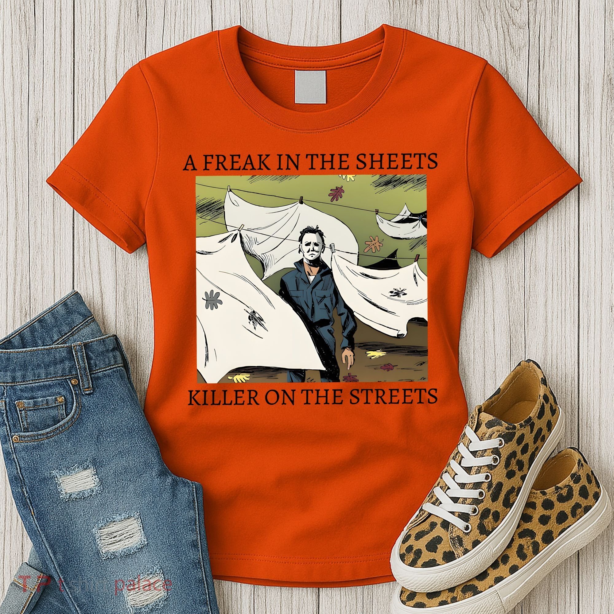 A Freak In The Sheets Killer On The Streets Halloween Women's T-Shirt