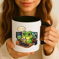 Anime Frog IT Geek Otaku Coding Desk Boba Lover Gift Coffee Mug thumb 3
