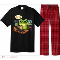 Anime Frog IT Geek Otaku Coding Desk Boba Lover Gift Pajama Set thumb 0