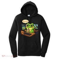 Anime Frog IT Geek Otaku Coding Desk Boba Lover Gift Women's Hoodie thumb 0