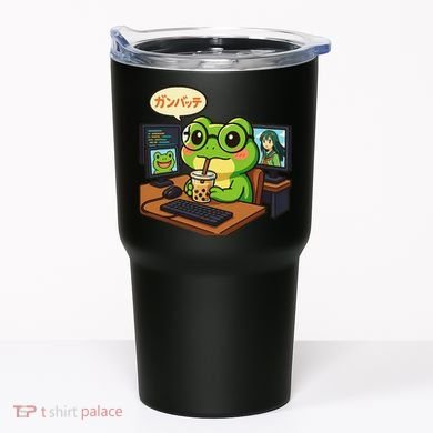 Anime Frog IT Geek Otaku Coding Desk Boba Lover Gift Tumbler