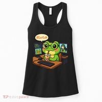 Anime Frog IT Geek Otaku Coding Desk Boba Lover Gift Women's Tank Top thumb 0