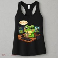 Anime Frog IT Geek Otaku Coding Desk Boba Lover Gift Women's Tank Top thumb 3