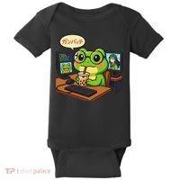 Anime Frog IT Geek Otaku Coding Desk Boba Lover Gift Baby Bodysuit thumb 0