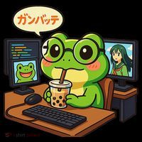 Anime Frog IT Geek Otaku Coding Desk Boba Lover Gift Toddler Hoodie thumb 2