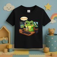 Anime Frog IT Geek Otaku Coding Desk Boba Lover Gift Toddler T-Shirt thumb 3