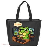Anime Frog IT Geek Otaku Coding Desk Boba Lover Gift Tote Bag thumb 0