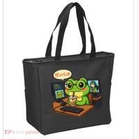 Anime Frog IT Geek Otaku Coding Desk Boba Lover Gift Tote Bag thumb 2
