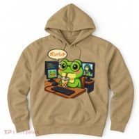 Anime Frog IT Geek Otaku Coding Desk Boba Lover Gift Hoodie thumb 0