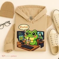 Anime Frog IT Geek Otaku Coding Desk Boba Lover Gift Hoodie thumb 4