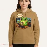 Anime Frog IT Geek Otaku Coding Desk Boba Lover Gift Hoodie thumb 5