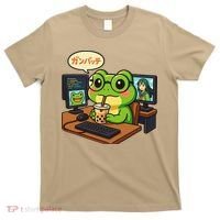 Anime Frog IT Geek Otaku Coding Desk Boba Lover Gift T-Shirt thumb 0