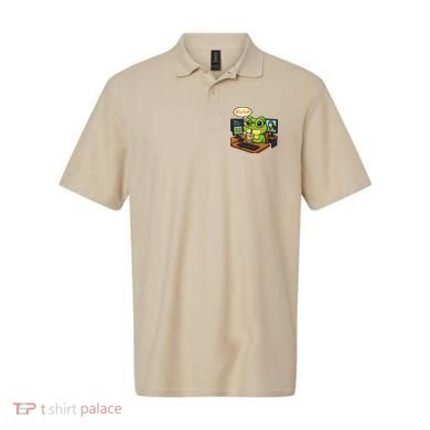 Anime Frog IT Geek Otaku Coding Desk Boba Lover Gift Polo