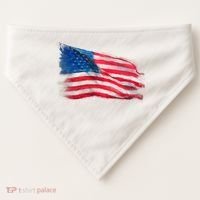 American Flag Independence Day USA-Made Doggie Bandana thumb 0