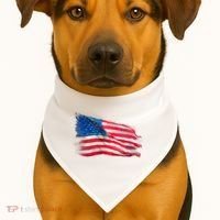 American Flag Independence Day USA-Made Doggie Bandana thumb 1