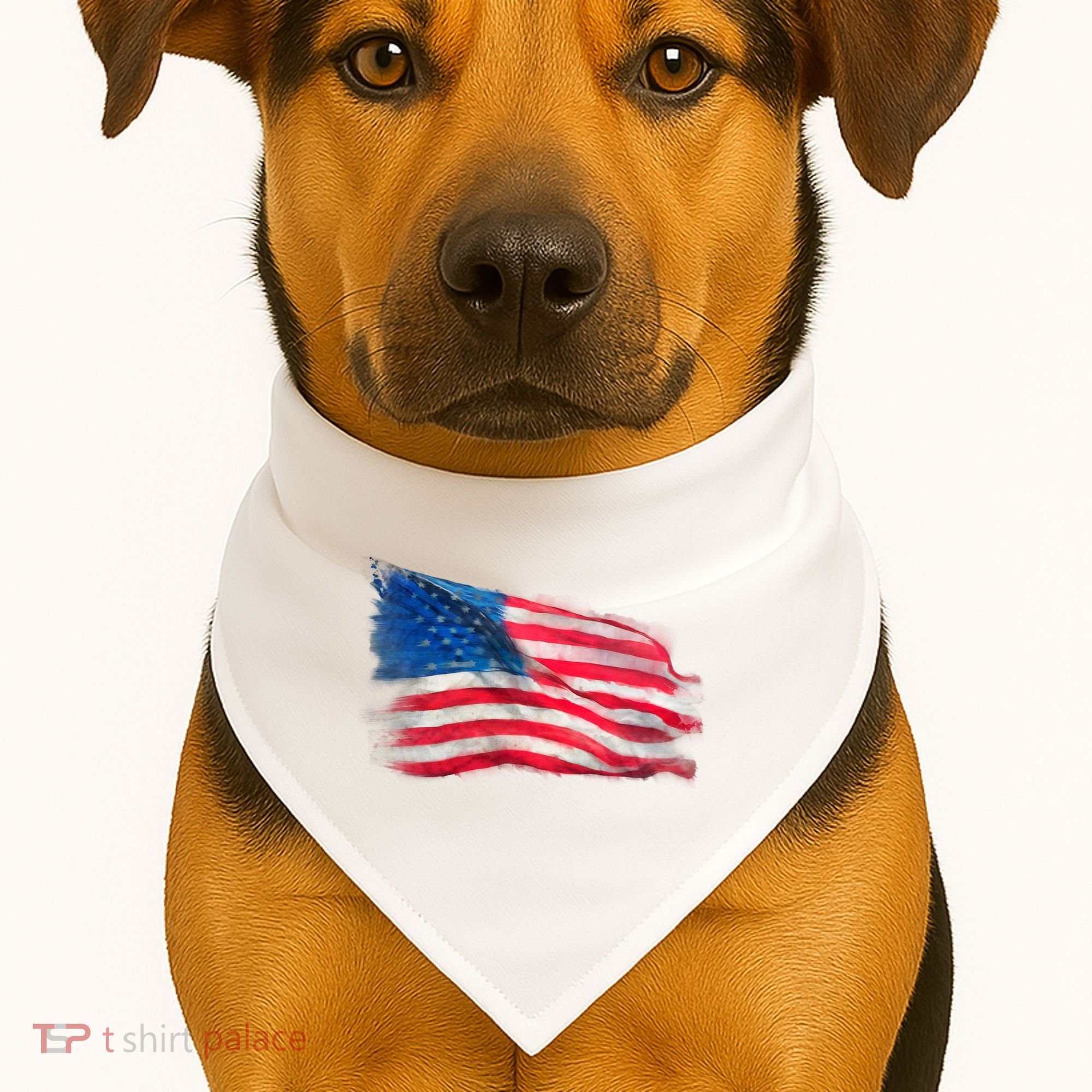 American Flag Independence Day USA-Made Doggie Bandana