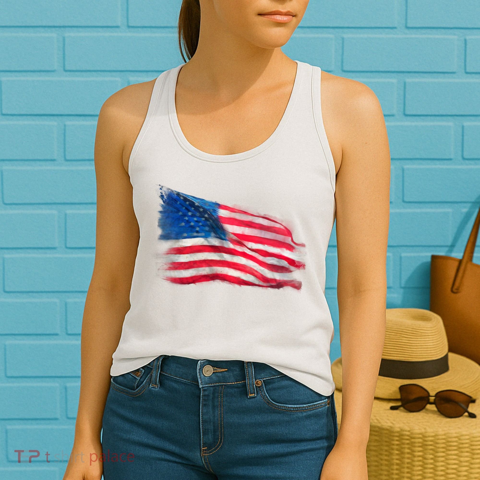 American Flag Independence Day Women's Tank Top