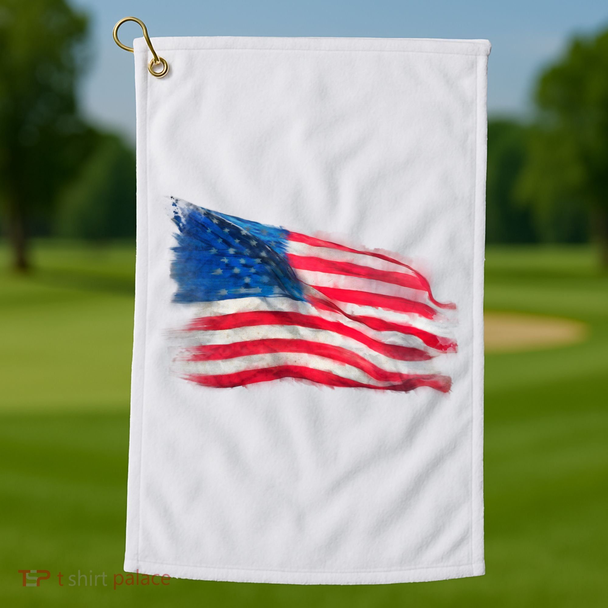 American Flag Independence Day Golf Towel