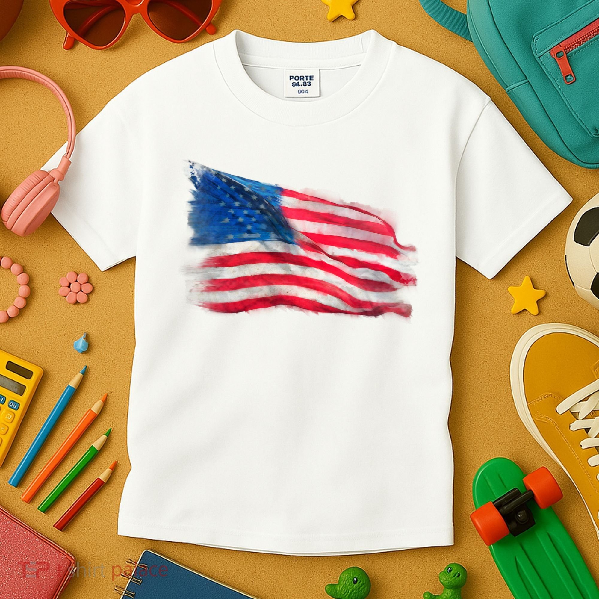 American Flag Independence Day Kids T-Shirt