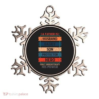 A Father Is Husband Daddy Son Protector Hero Fathers Day Ornament