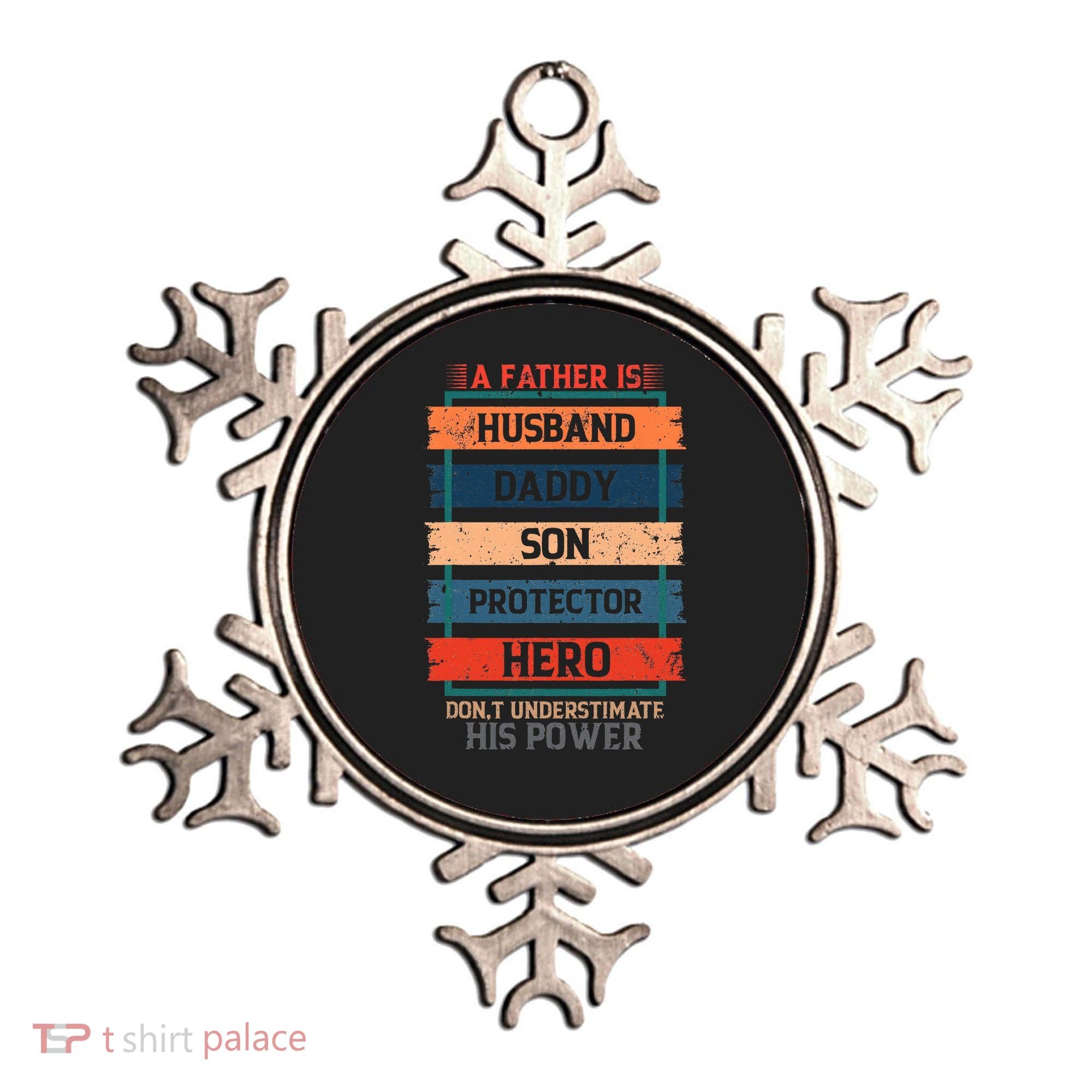A Father Is Husband Daddy Son Protector Hero Fathers Day Ornament