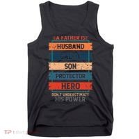A Father Is Husband Daddy Son Protector Hero Fathers Day Tank Top thumb 0