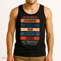 A Father Is Husband Daddy Son Protector Hero Fathers Day Tank Top thumb 3