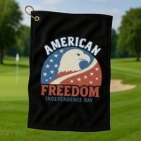 American Freedom Independence Day Golf Towel thumb 1
