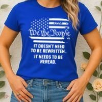 American Flag It Needs To Be Reread We The People Gift Women's T-Shirt thumb 2