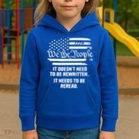 American Flag It Needs To Be Reread We The People Gift Kids Hoodie thumb 3