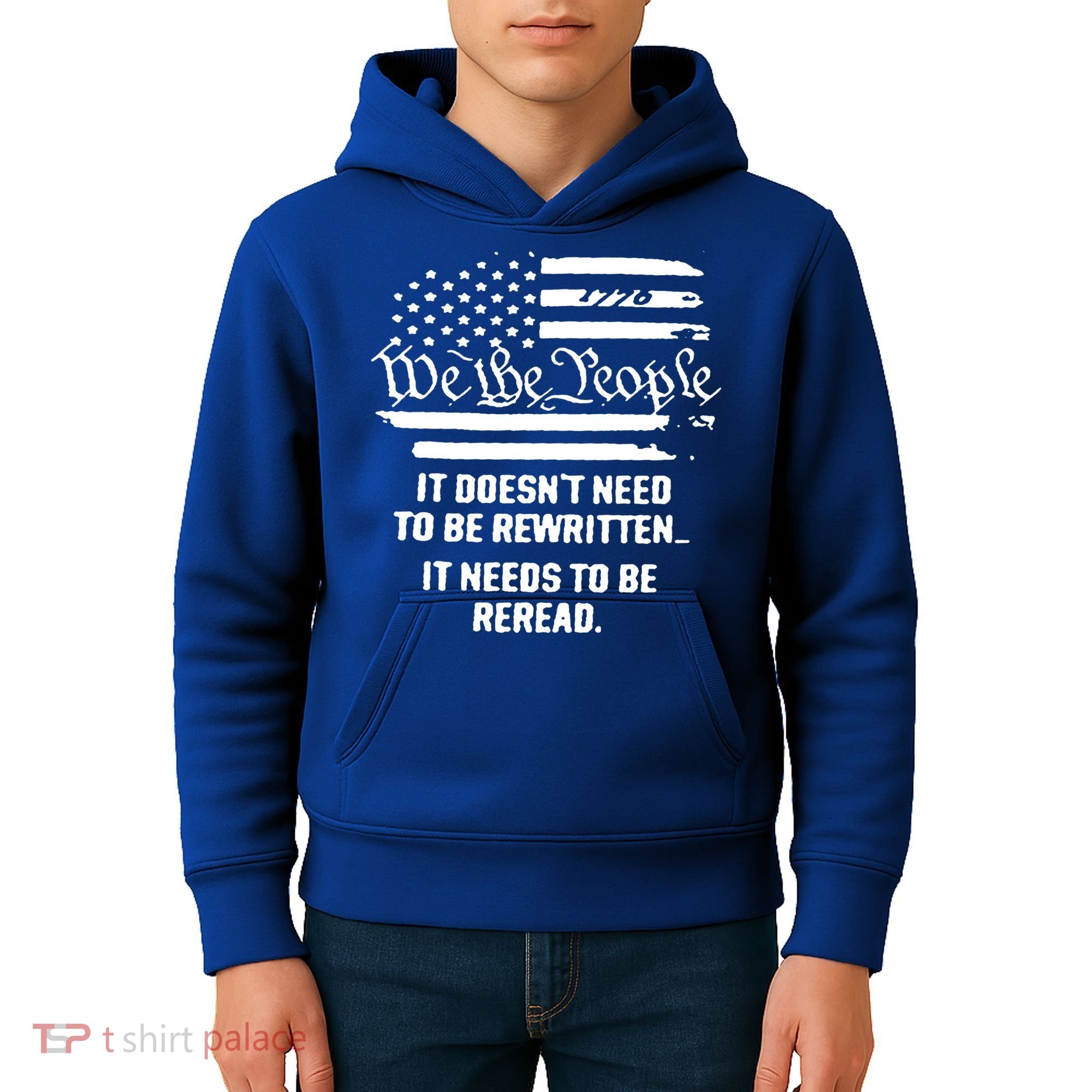 American Flag It Needs To Be Reread We The People Gift Kids Hoodie