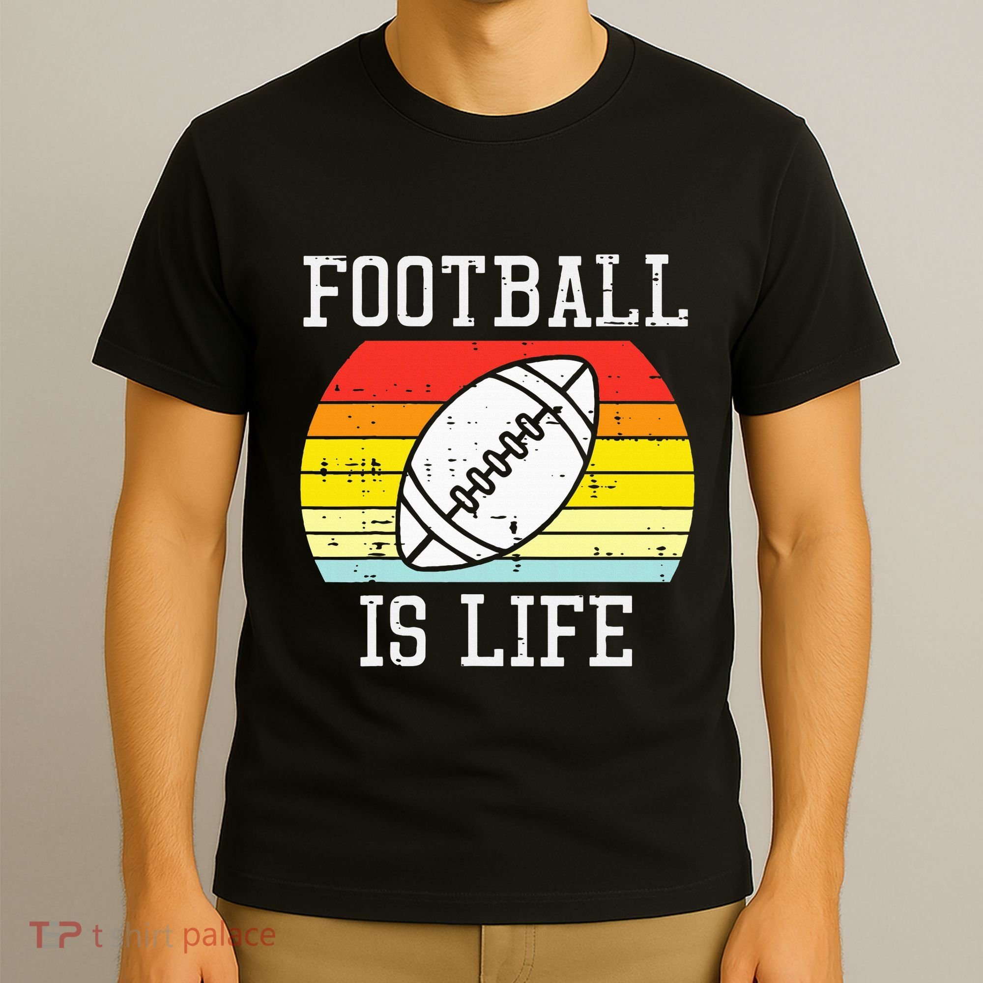 American Football Is Life Sunset Retro Sports T-Shirt