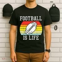 American Football Is Life Sunset Retro Sports T-Shirt thumb 6