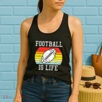 American Football Is Life Sunset Retro Sports Women's Tank Top thumb 2