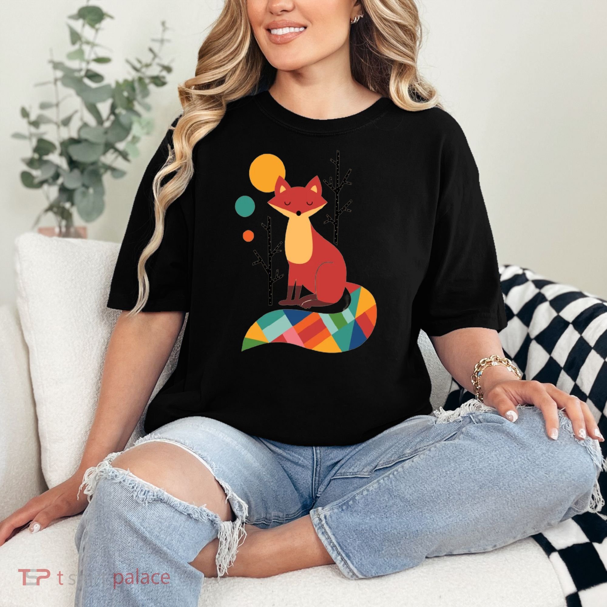 Abstract Fox Illustration Pattern Comfort Colors T-Shirt