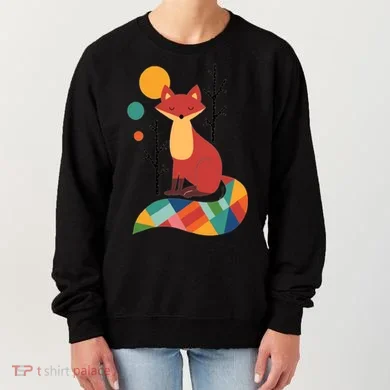 Abstract Fox Illustration Pattern Women's Sweatshirt