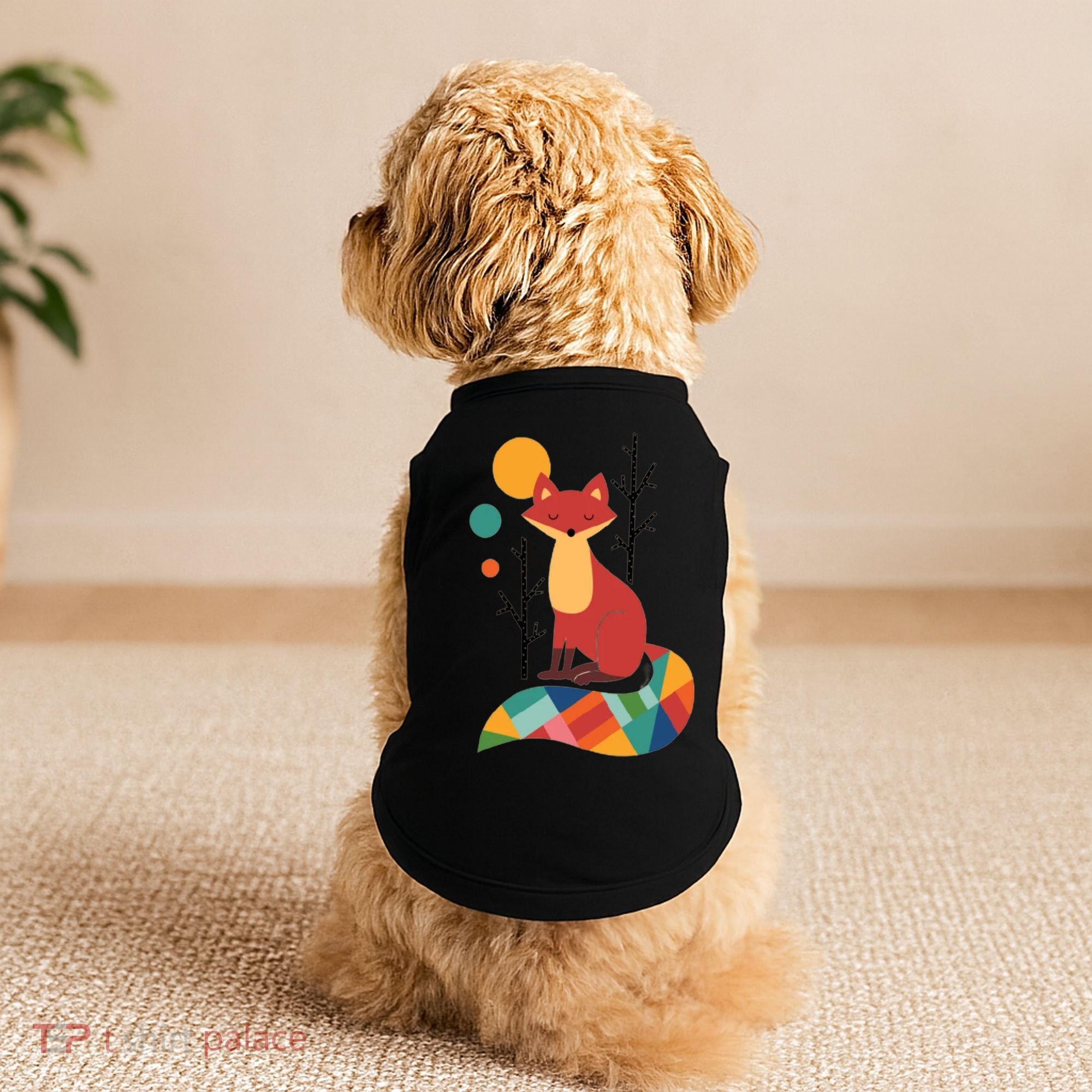 Abstract Fox Illustration Pattern Doggie Tank